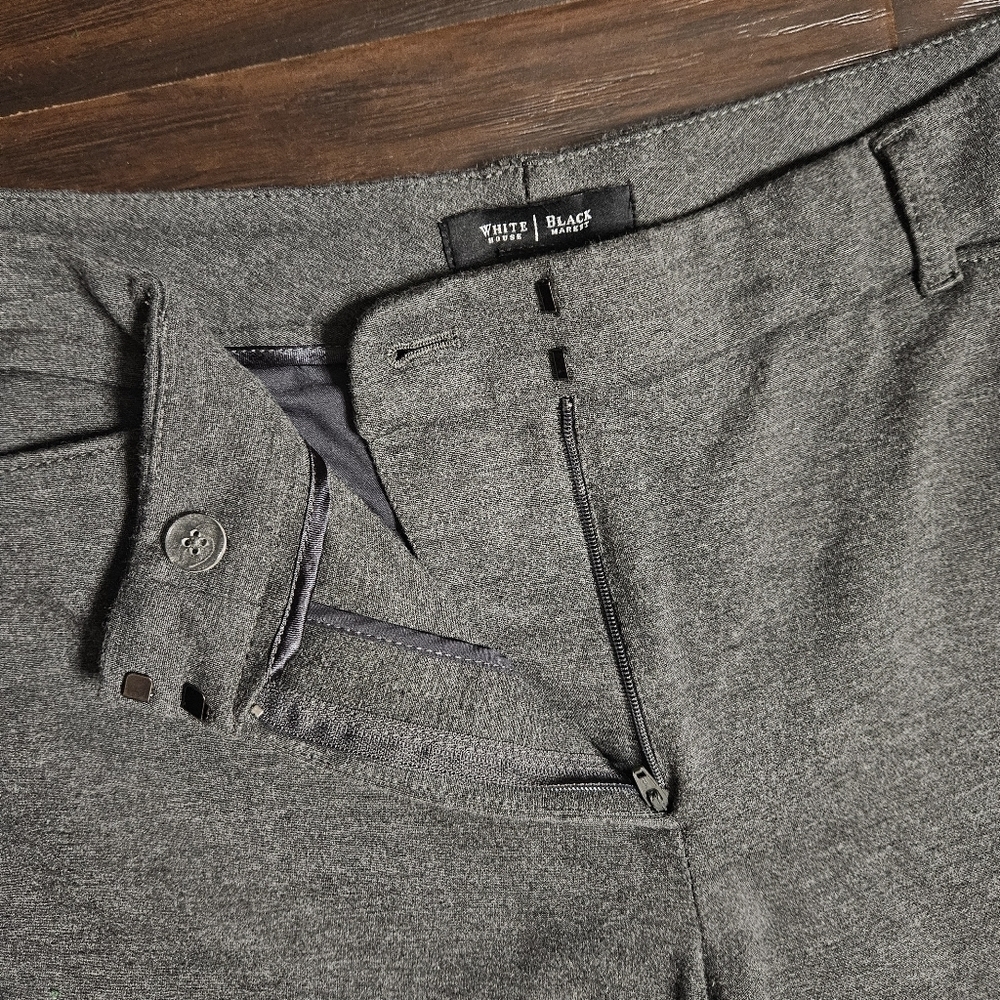 White House Black Market Gray Slim Ankle Pants Size 14 - Picture 3 of 10